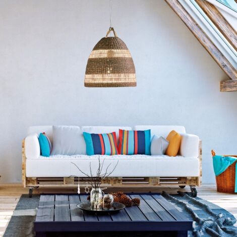 Suspension en osier "Ikken" - Blanc boho chic