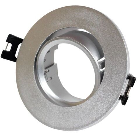 Collerette ronde orientable à encastrer pour ampoule GU10/MR16 - - Argent