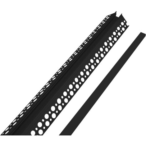 Profilé d'intégration en aluminium pour placoplâtre pour angle extérieur -  Ruban LED jusqu'à 10 mm - 2 mètres Noir