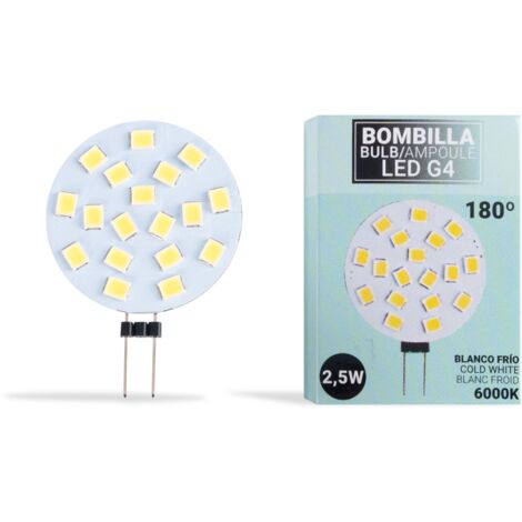 Ampoule LED G4 2,5W bi-pin plate 12V AC/DC - Blanc Froid
