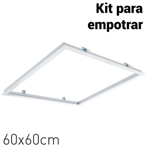 Barcelona Led – Kit cadre encastrable pour panneau LED 60x60 – Aluminium blanc – Installation facile pour faux plafond – Accessoires inclus