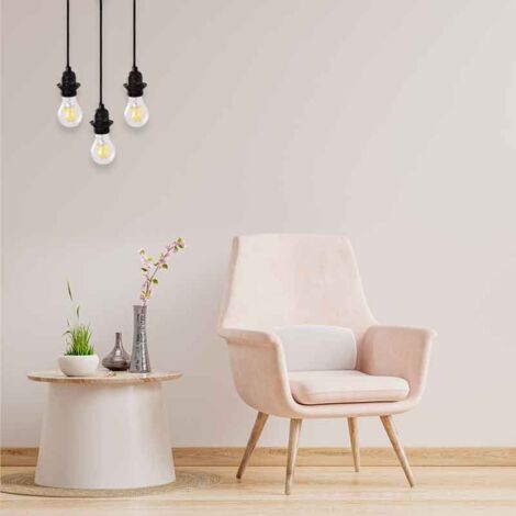 Câble électrique pour suspension - E27 - 130cm - Noir