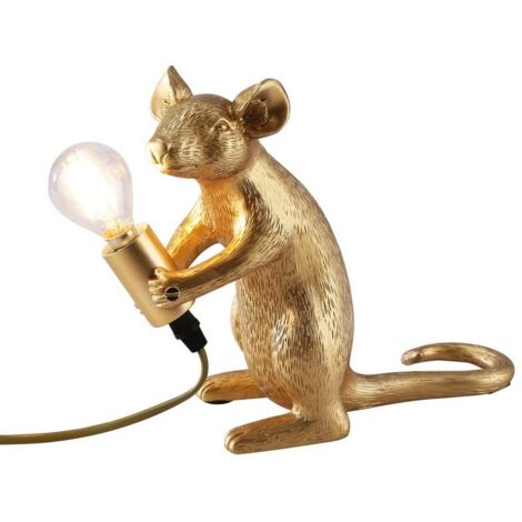 Lampe à poser design souris en résine "Stuart" - Doré (1/5)