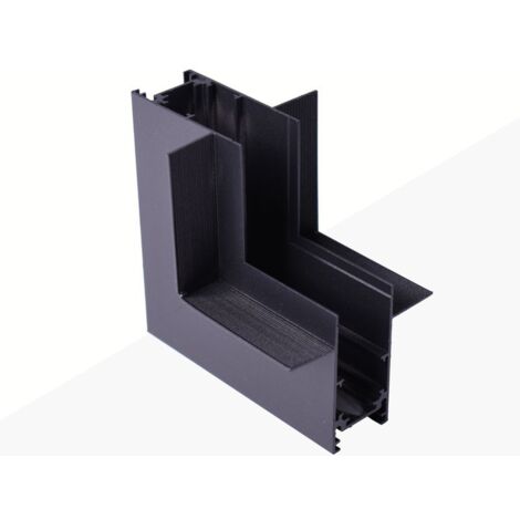 Barcelona Led – Connecteur en L pour rails magnétiques encastrés 20mm – Angle droit 90° – Noir – Accessoires inclus pour installation facile