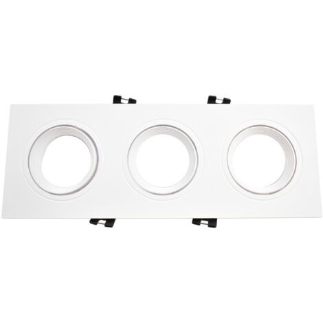 Support de spot triple orientable pour ampoules GU10/MR16 - - Blanc