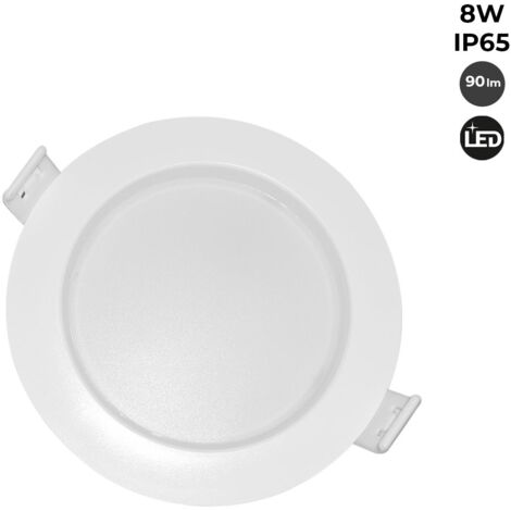 Barcelona Led – Spot LED encastrable étanche IP65 8W – Diffuseur polycarbonate blanc opale – Angle d'ouverture 140º – Éclairage homogène