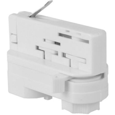 Connecteur adaptateur de luminaire pour rail triphasé - Blanc