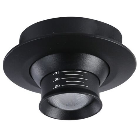 Spot encastré LED avec zoom - Réglable - Puce Cree - 2700K - 3W - Noir (1/5)