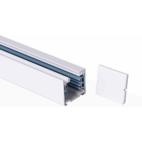 Rail triphasé en saillie pour spots LED - 1 mètre - Blanc