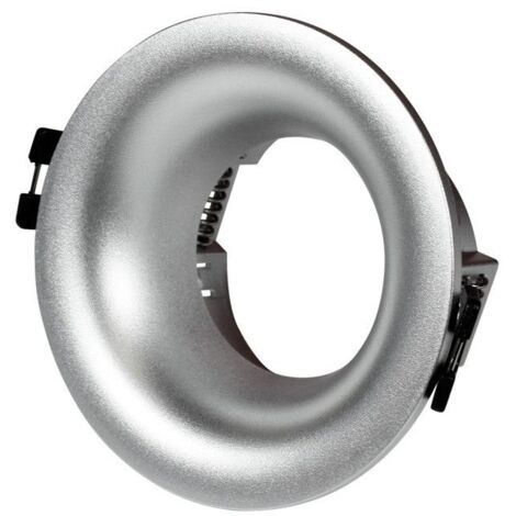 Support spot encastré pour ampoule GU10 / MR16 - Coupe Ø70mm - Argent