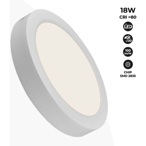 Plafonnier LED en saillie 18W Haute Efficacité - Blanc Chaud