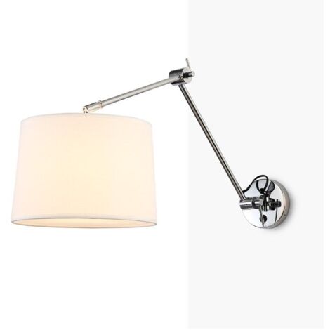 Barcelona Led – Applique murale chambre E27 avec bras articulé – Finition chrome poli – Support ampoule E27 – Usage intérieur IP20