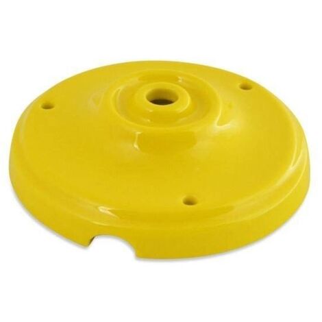 Barcelona Led – Rosace en céramique Canopi jaune 100 mm – Hauteur 30 mm – 3 trous de fixation pour plafond – Décoration moderne