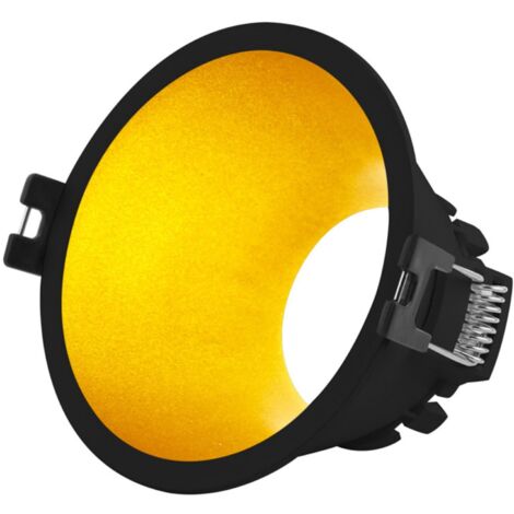 Collerette spot encastrable rond - Faible UGR - Découpe Ø85mm - Noir et Doré (1/5)