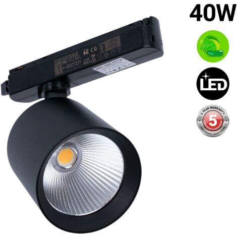 Spot LED pour rail monophasé - Spécial primeurs - 40W - Noir