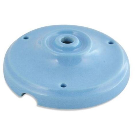 Barcelona Led – Rosace en céramique 100mm – Couleur bleu – Fixation trois trous pour installation plafond – Décoration intérieure moderne