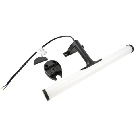 Applique LED tubulaire pour miroir de salle de bains - 30cm - 5W - Blanc Neutre - Noir mat