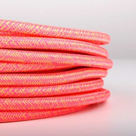 Câble électrique rond recouvert d'un tissu effet soie de couleur (1/5)