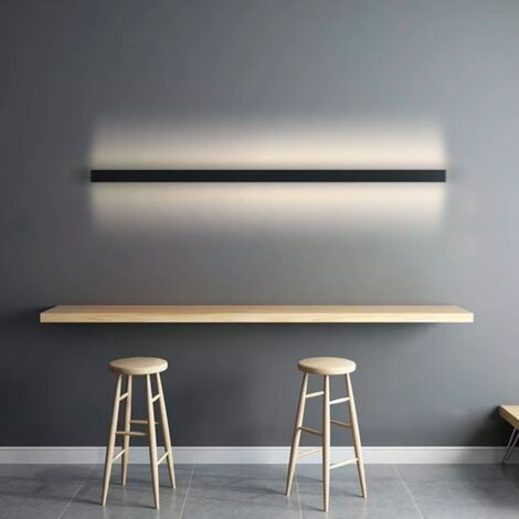 Applique murale linéaire LED intégrée - 33W - 150cm - IP20 - Noir