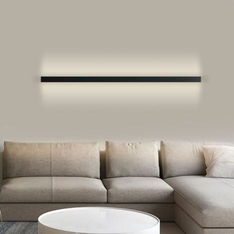 Applique murale linéaire LED intégrée - 33W - 150cm - IP20 - Noir