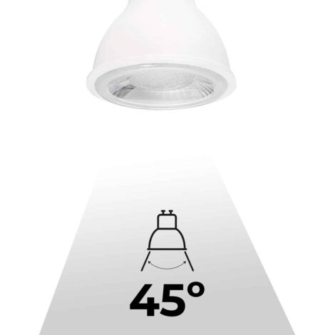 Ampoule LED GU10 - SMD2835 - 7W - Ø50mm - Optique à 45º.