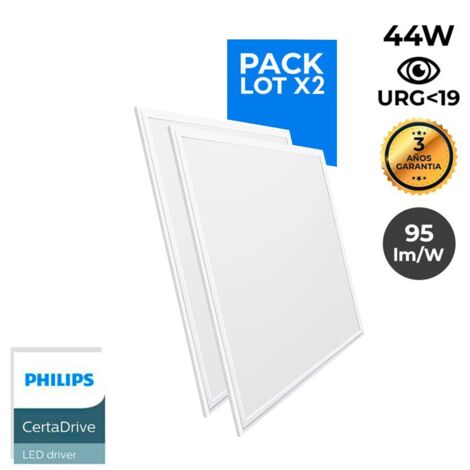 Lot de 2 - Panneau LED 60x60 extra-plat - Driver Philips - 44W - - Blanc Froid