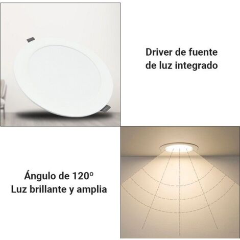 Spot LED encastrable circulaire 20W - Découpe Ø190mm - Blanc Chaud