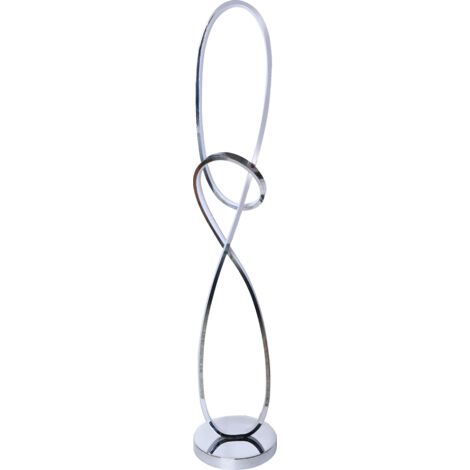 Barcelona Led – Lampe sur pied dimmable 25W – Éclairage blanc chaud 3000K – Pied lesté Ø230mm – Aluminium chromé – Angle 120°