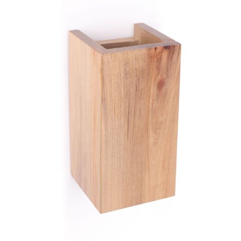 Barcelona Led – Applique murale en bois naturel bidirectionnelle Durga – 2 x GU10 – Éclairage intérieur – Dimensions 220 x 110 x 100mm – IP20