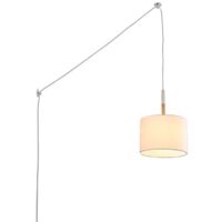Barcelona Led – Lampe suspendue avec prise E27 jusqu’à 40W – Abat-jour en tissu noir ou blanc – Installation facile avec interrupteur et crochets décentralisateurs