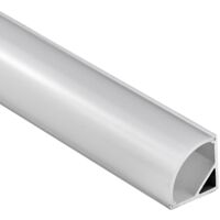 Barcelona Led – Profilé d'angle en aluminium pour ruban LED 16x16mm – Longueur 2m – Diffuseur opale inclus – Protection contre la chaleur