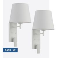 Pack x 2 - Wandleuchte + LED Leselampe NOAH - 3,4W - Weiß