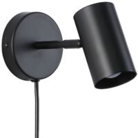 Barcelona Led – Applique murale LED orientable noire – Aluminium ajustable – Culot E27 – Longueur câble 1,4 m – Éclairage intérieur IP20