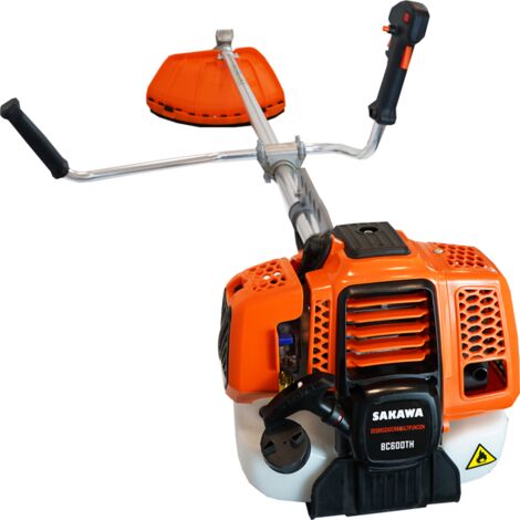 Débroussailleuse à Essence 58cc Avec Guidon Réglable, Visière, Disque à 2 Pointes Et Tête En