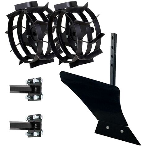 Kit Verseur Pour Motobineuse Avec Roues Métalliques 400x10 - Poignées Essieux 24 Mm - Réglable En Hauteur
