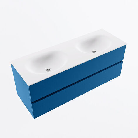 VICA 120cm mueble de baño Smag 2 cajones. Lavabo MOON Izquierda sin  orificio color Talc con