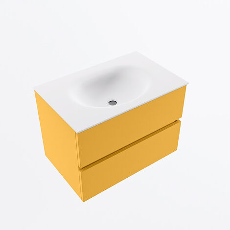 VICA 70cm mueble de baño Urban 2 cajones. Lavabo MOON Centro 1 orificio  color Talc con