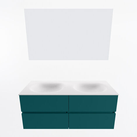 VICA 120cm mueble de baño Smag 2 cajones. Lavabo MOON Izquierda sin  orificio color Talc con