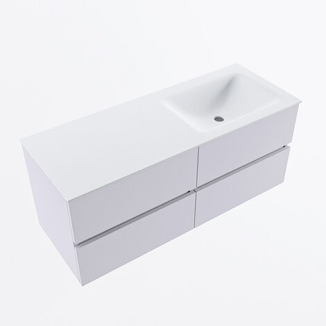 Mueble De Baño Suspendido Vica 120 White 2 Cajones