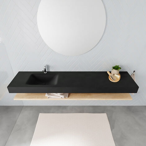 ALAN 200cm mueble de baño Urban 2 cajones lavabo suspendido Doble sin  orificio, color Talc.