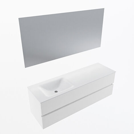 VICA 120cm mueble de baño Smag 4 cajones. Lavabo CLOUD Izquierda 1 orificio  color Talc con