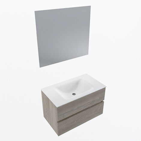 VICA 80cm mueble de baño Jeans 2 cajones. Lavabo CLOUD Centro sin