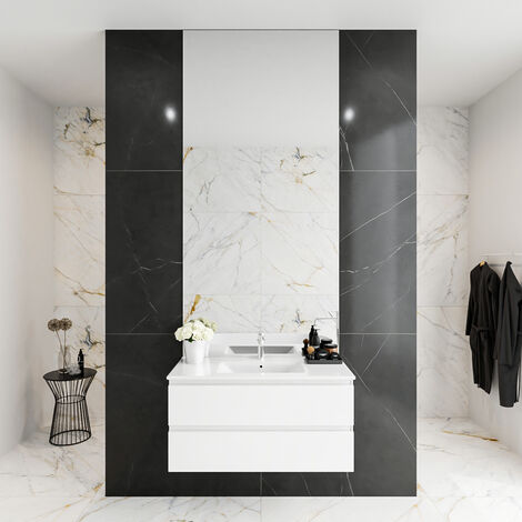 Mueble lavabo VIREO 80cm con lavabo blanco - color a elegir for