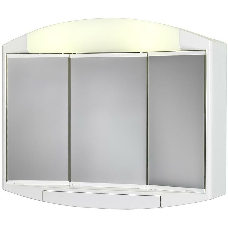 Alibert Spiegelschrank Mit Beleuchtung Und Steckdose Allibert - 59 cm beleuchteter Spiegelschrank weiß matt mit 3