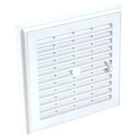 Nicoll – Quadratisches Lüftungsgitter PVC 176x176 mm – Abnehmbar mit Verschluss – Für beengte Räume – Weiß – Einbetonierbar (1/5)