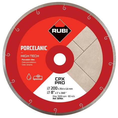 Rubi - Diamantscheibe für Feinsteinzeug J-SLOT 200 x 25,4 x 1,6mm - CPX-200 PRO (1/3)