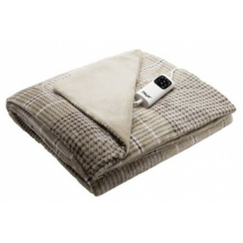 Beautissu Coperta Plaid Sherpa Alina - coperta morbida e calda 200cm,  150cm, beige-bianco