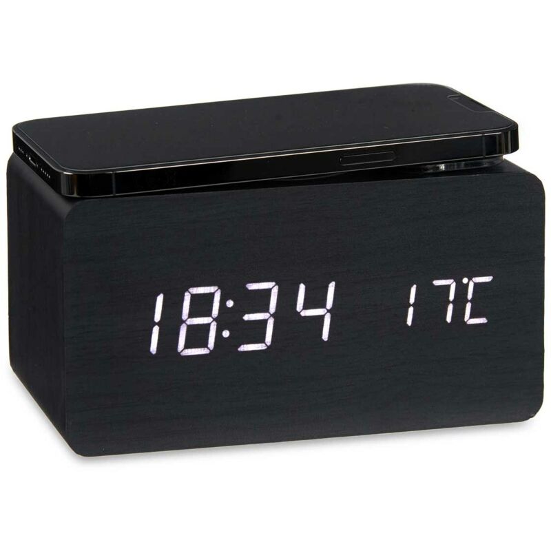 Orologio Digitale da Tavolo Bianco PVC Legno MDF (15 x 7,5 x 7 cm) (12  Unità)