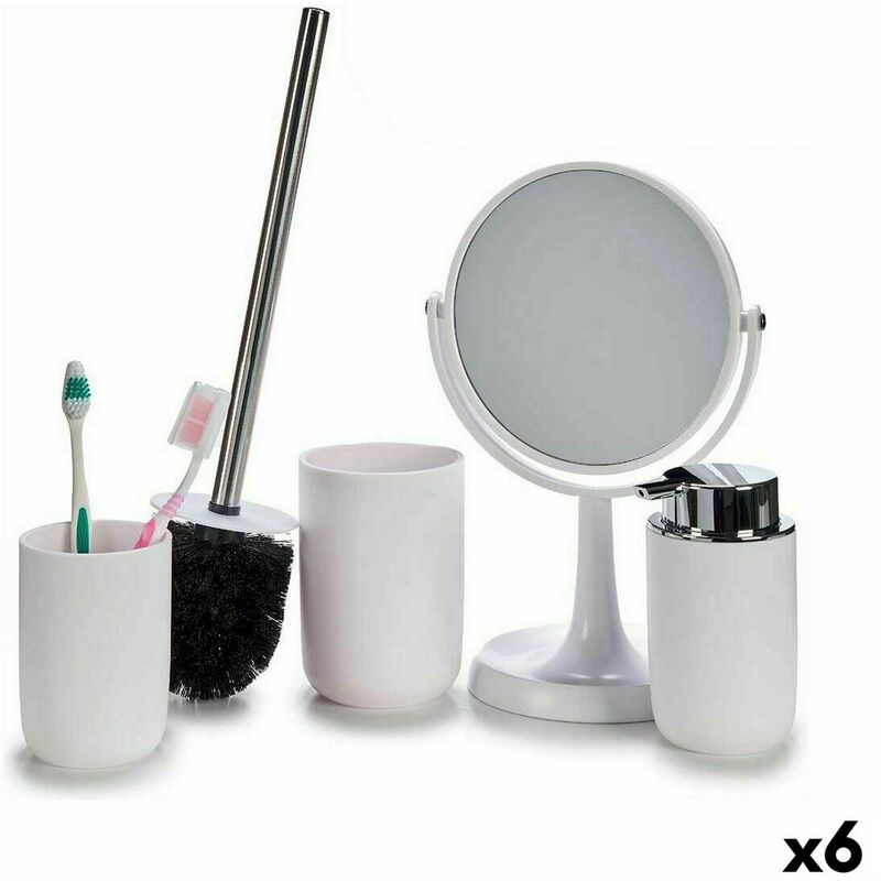 Set di accessori da bagno in polipropilene L 17 x P 11.3 cm bianco