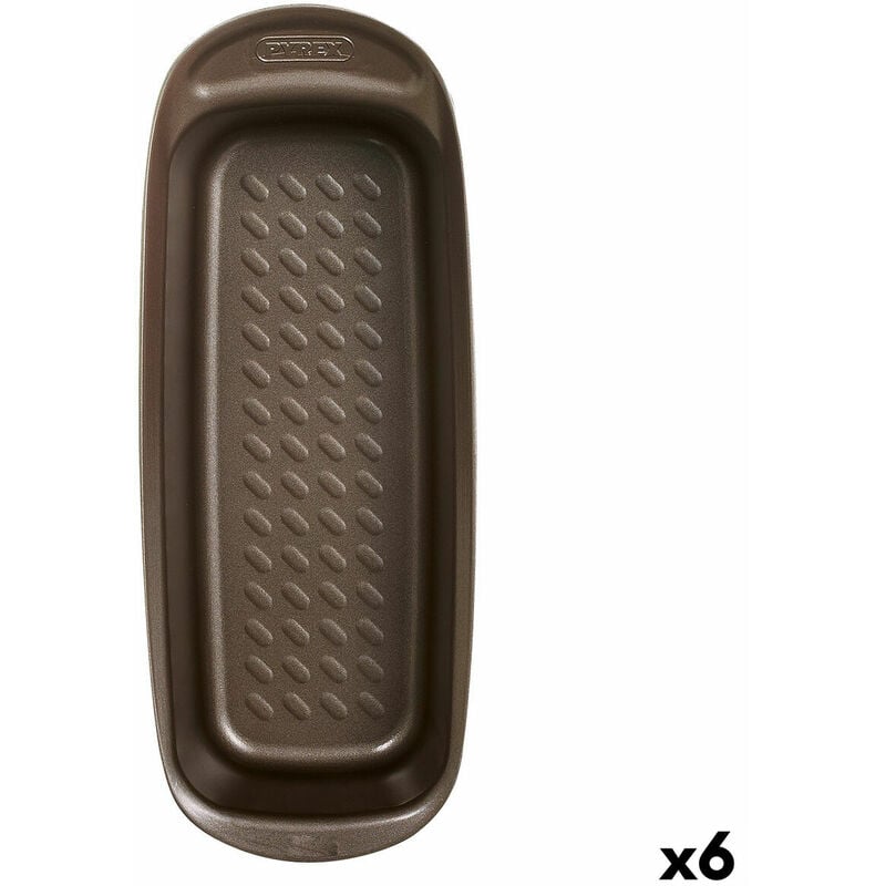 Stampo da Forno Pyrex Asimetria Rettangolare Nero Metallo Ø 30 cm (6 Unità)